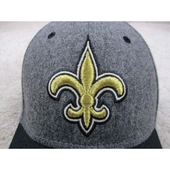 New Orleans Saints Hat Cap Fitted Small Medium Gray Wool New Era Football Mens - Picture 3 of 9